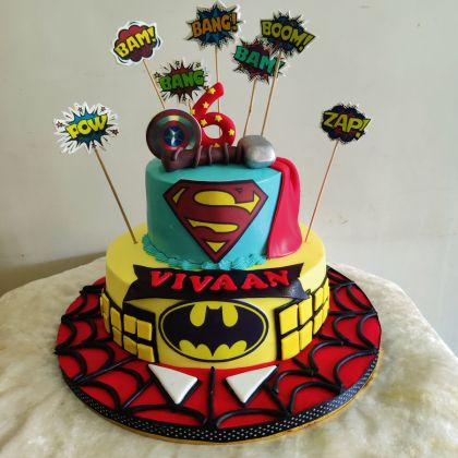 superhero 2tier cake