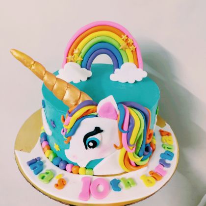 unicorn theme cake