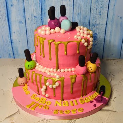 nail salon opening cake