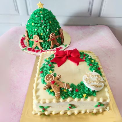 christmas tree theme cake