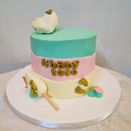 multicolour babyshower cake